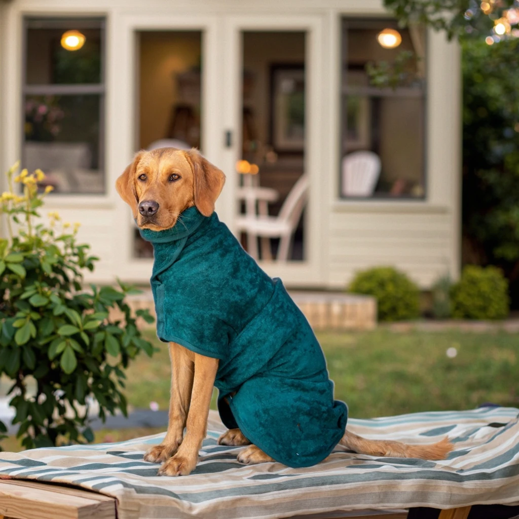 Customized Luxury Microfiber Dog Bathrobe-Sport/Elegant/Modern Style Quick-Drying Absorbent Coat for Pets