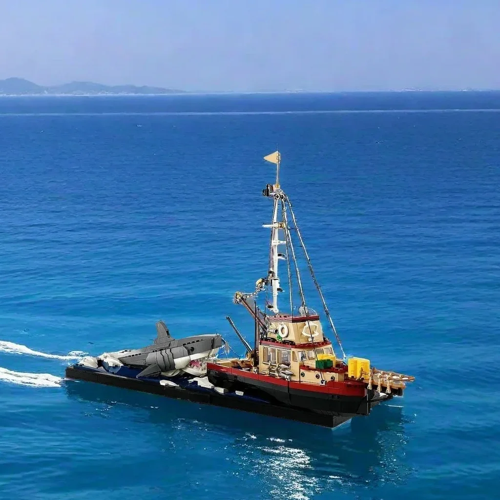 14+MOC القرش الأبيض العظيم ثلاثية الأبعاد نموذج سفينة القرش الكبار والأطفال هدية عيد ميلاد ديكور المنزل #2