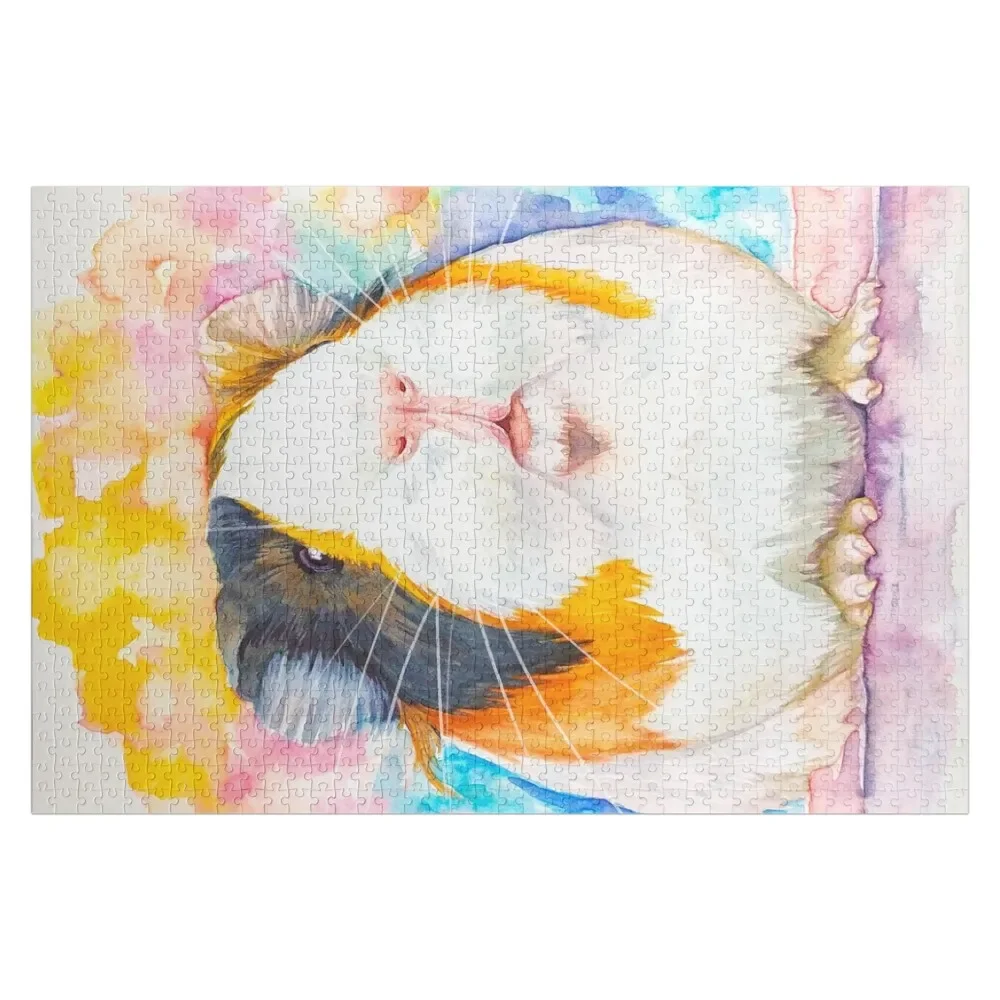 

The watercolor guinea pig Jigsaw Puzzle Woodens For Adults Personalized Gifts Wood Adults Adult Wooden Puzzle