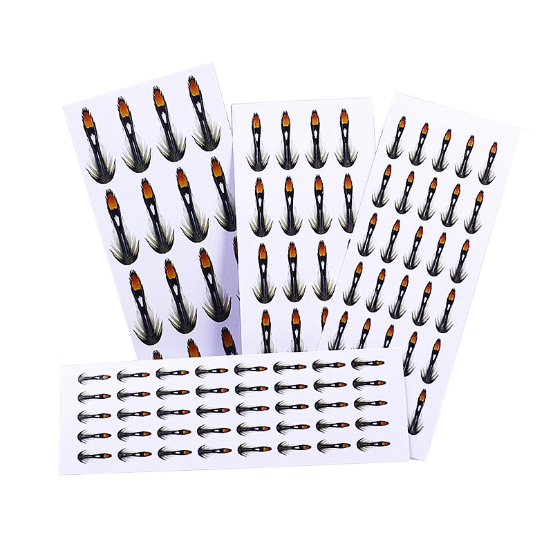 Picture 3: 2sheets artificial jungle cock eye sub feather sticker classic wet flies fly tying materials even for buzzer&midge fly&streamers