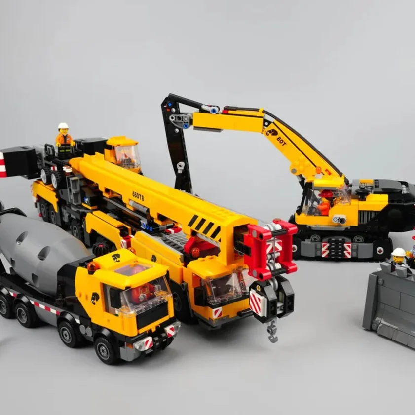 New In Stock 1132PCS Yellow Loading Truck And Tipper Truck Building Blocks Assembly Brick Vehicle Model Toy Birthday Gift - view 2