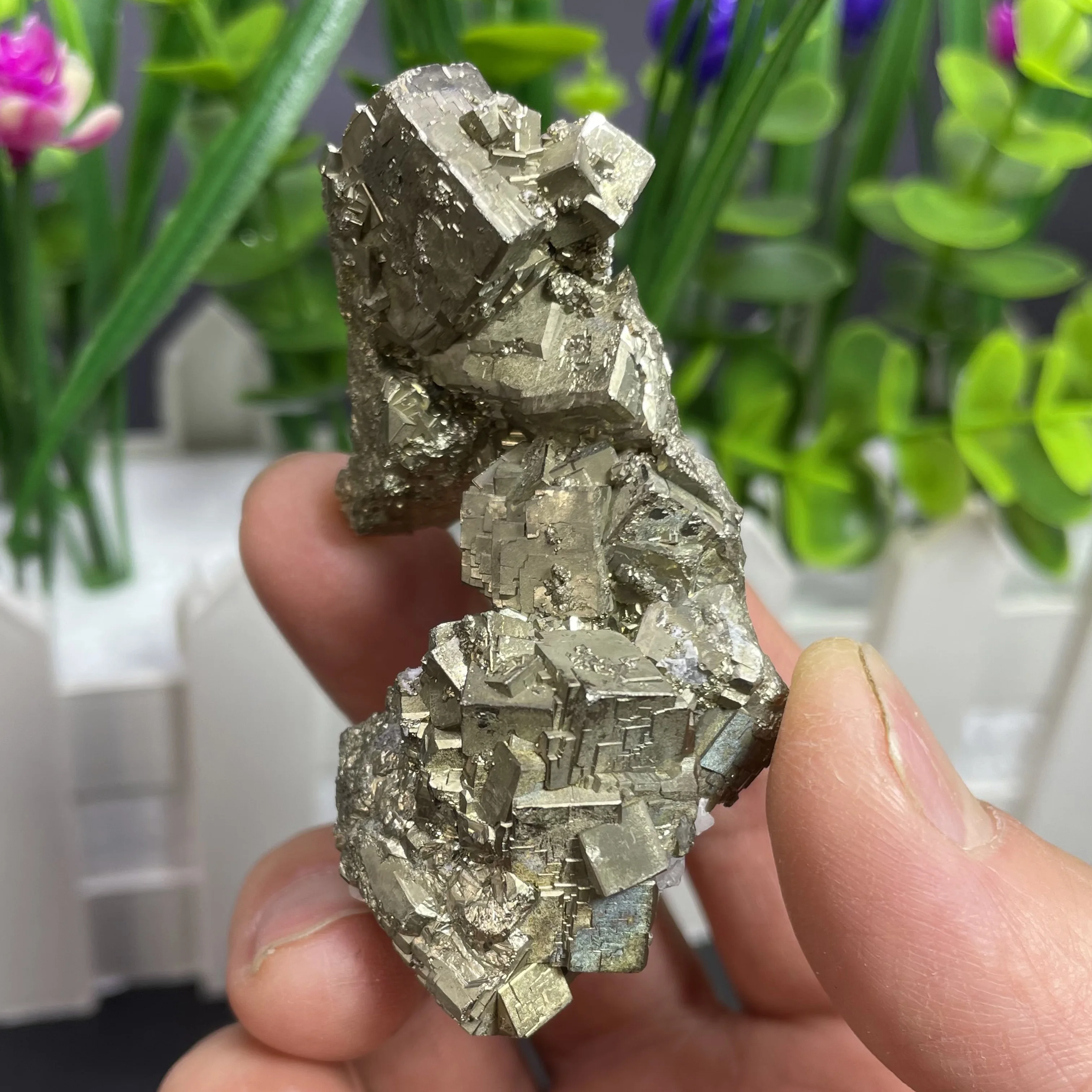 93g Natural Step Pyrite Chalcopyrite Crystal Mineral Raw Teaching Specimen Collection Healing Stone Home Decor