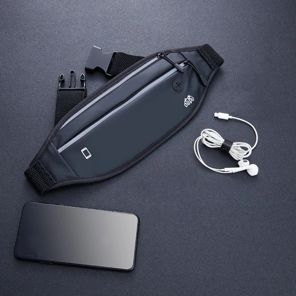 

Waterproof Men Waist Pack with Headphone Jack Large Capacity Hiking Running Bag Phone Pouch Reflective Camping Belt Bag