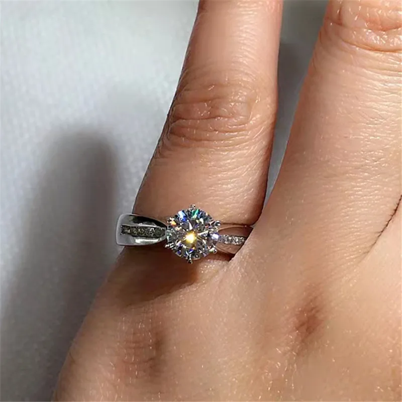 CC Rings White Gold Plated Fashion Jewelry Engagement Wedding Ring for Women Fine Accessories Drop Shipping CC3158