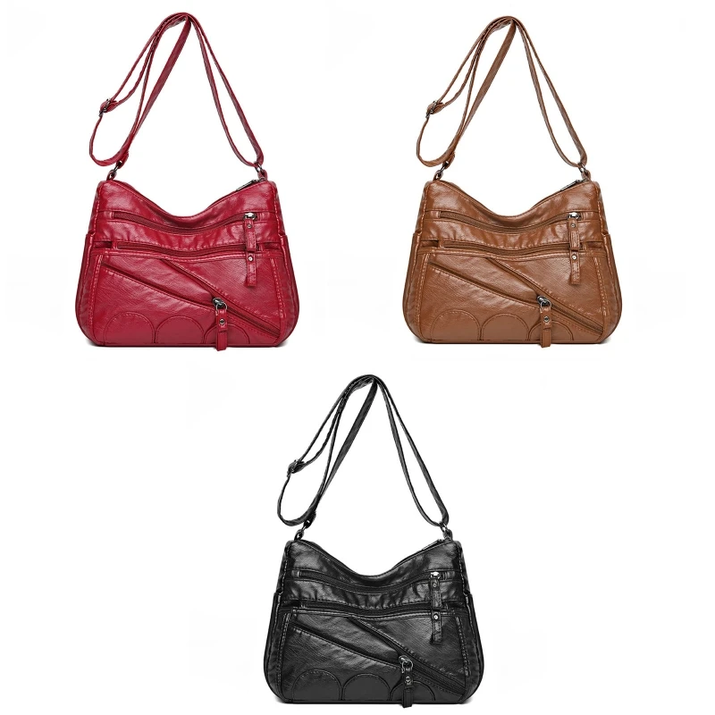 

Soft PU Leather Luxury Purses and Handbags Multi-pocket Crossbody Shoulder Bags for Women Mom Gift Bag Satchel