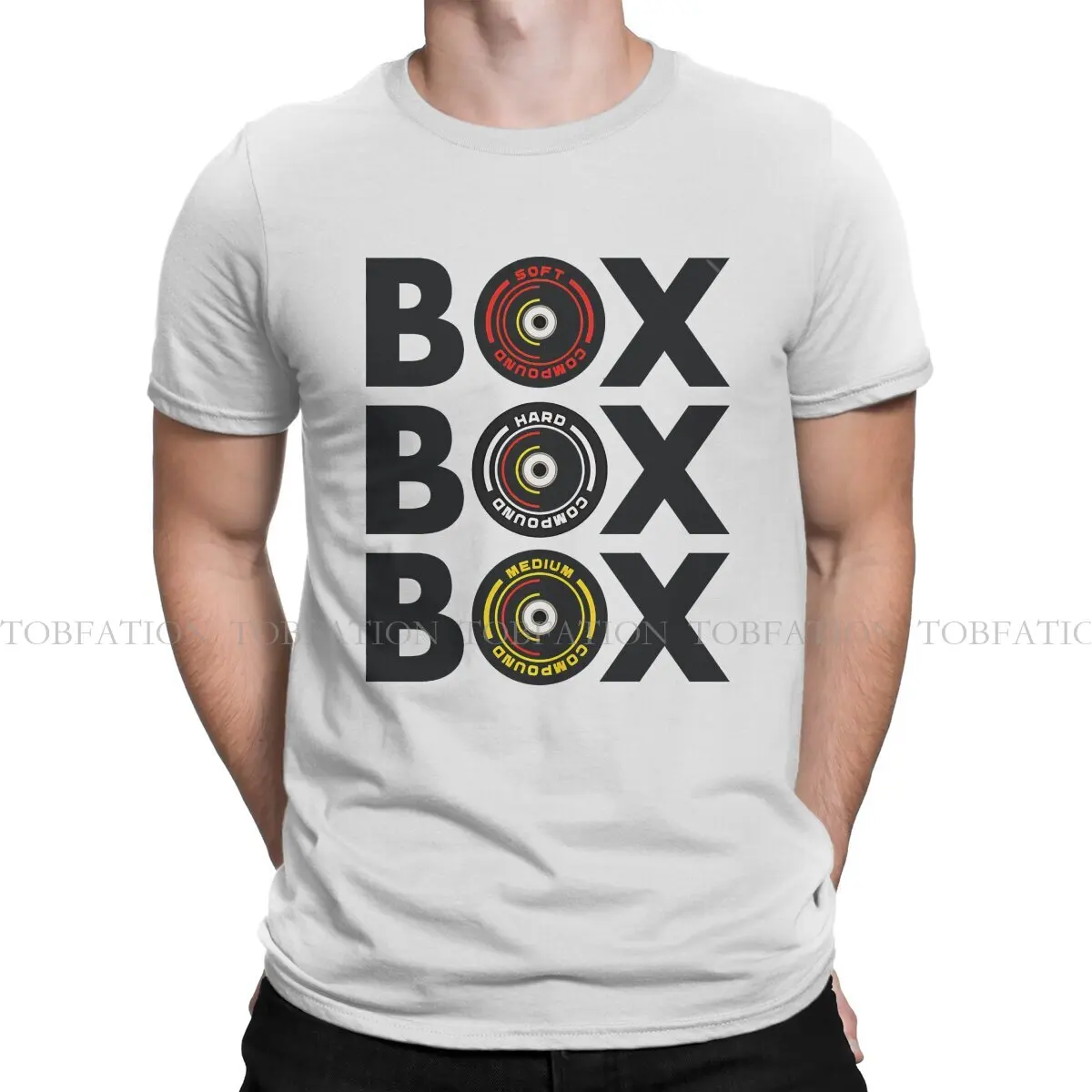 F1 Car Racing Box Box Box Infographic Tyre Compound Design T Shirt Punk Men's Tees Summer 100% Cotton Clothing O-Neck TShirt