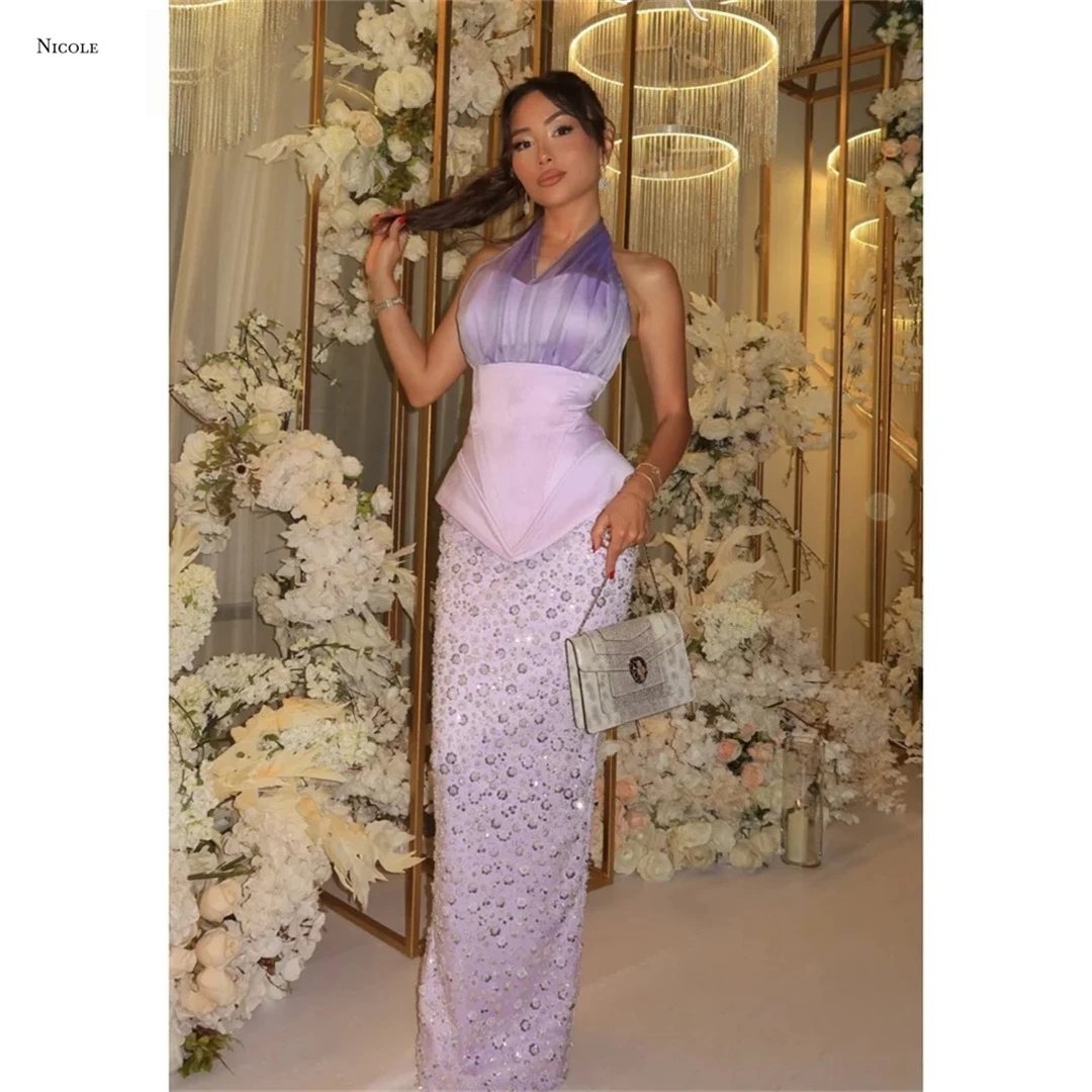 

Nicole Straight Tube Evening Dresses Woman Elegant Dresses for Special Event V-neck Custom Made Satin Cloth Women's Prom Dress