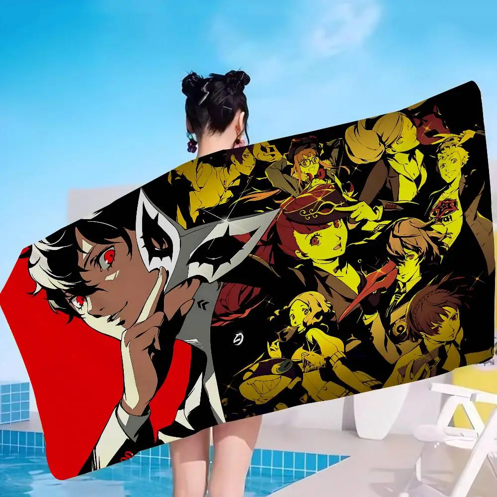Popular games P-persona-A 5 Beach Towel Colorful Bath Towels for Girl Microfiber Quick Dry Custom Sand Free Beach Spa Gym Pool