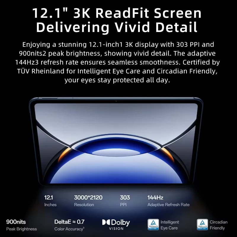 النسخة العالمية OPPO Pad3 Pro Tablet 12GB 256GB Snapdragon 8 Gen 3 12.1 "شاشة LCD 13MP كاميرا 9510mAh بطارية OPPO Pad 3 Pro #4