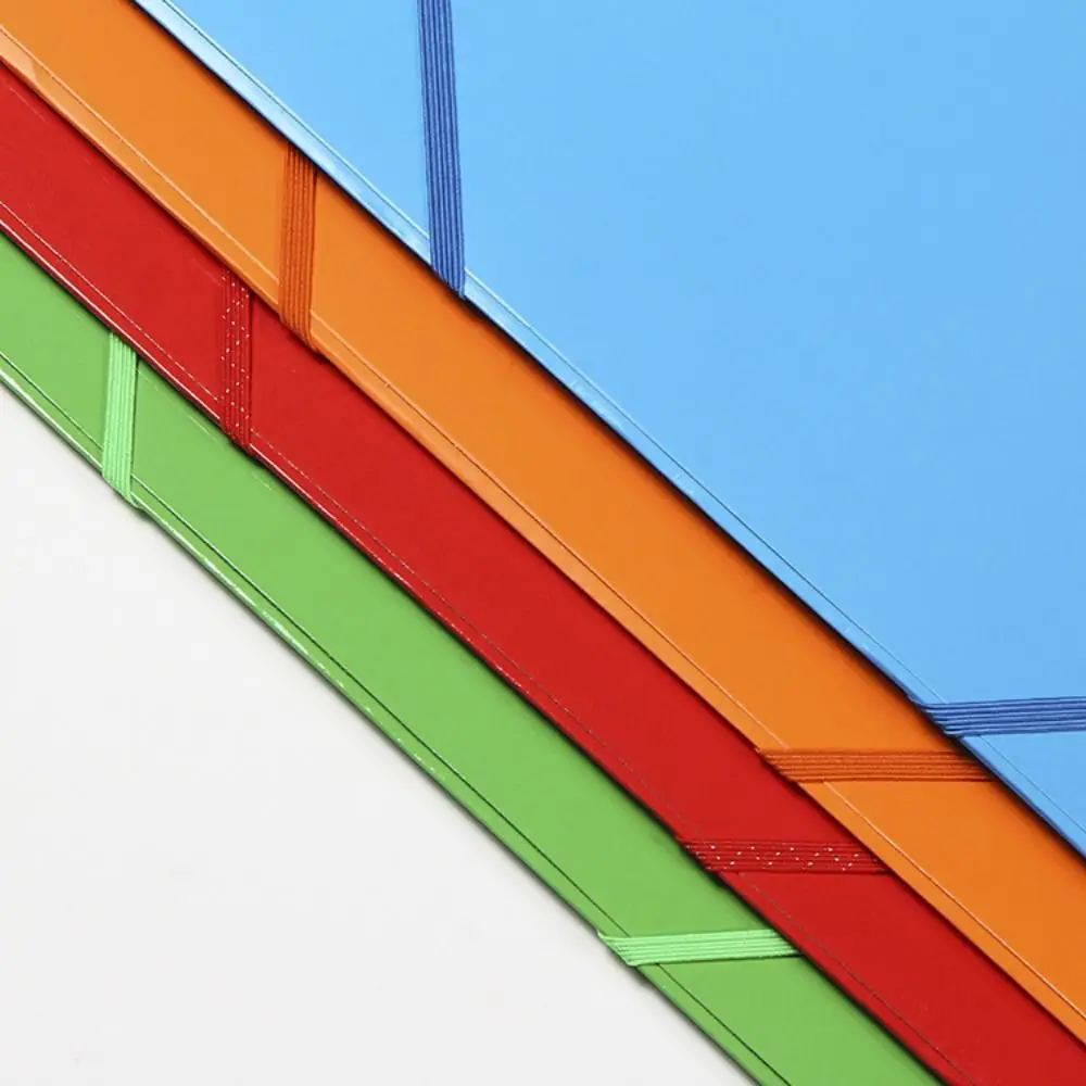 Plastic A4 File Folder Elastic Strap Design Expandable File Bag Large Capacity Document Organizer Document Organization