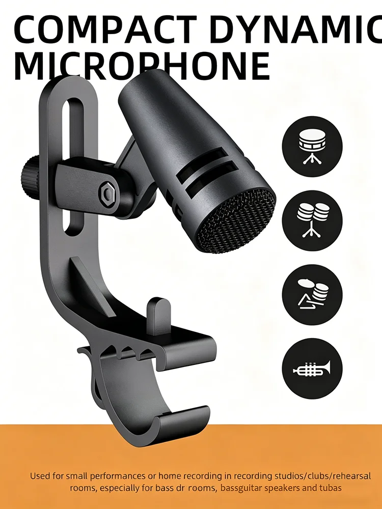 

E604 Musical Snare Evolution Series Cardioid Instrument Wired Drum Microphone with Clip Arm Mount for Professional recording