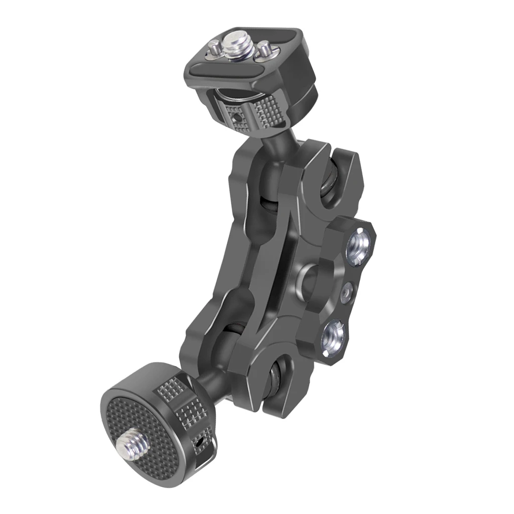 مزدوج Ballhead 1/4 "3/8" ماجيك الذراع أري تحديد دبوس 20 مللي متر الكرة محول جبل ل DSLR هيكل قفصي الشكل للكاميرا BMPCC رصد دعم قوس