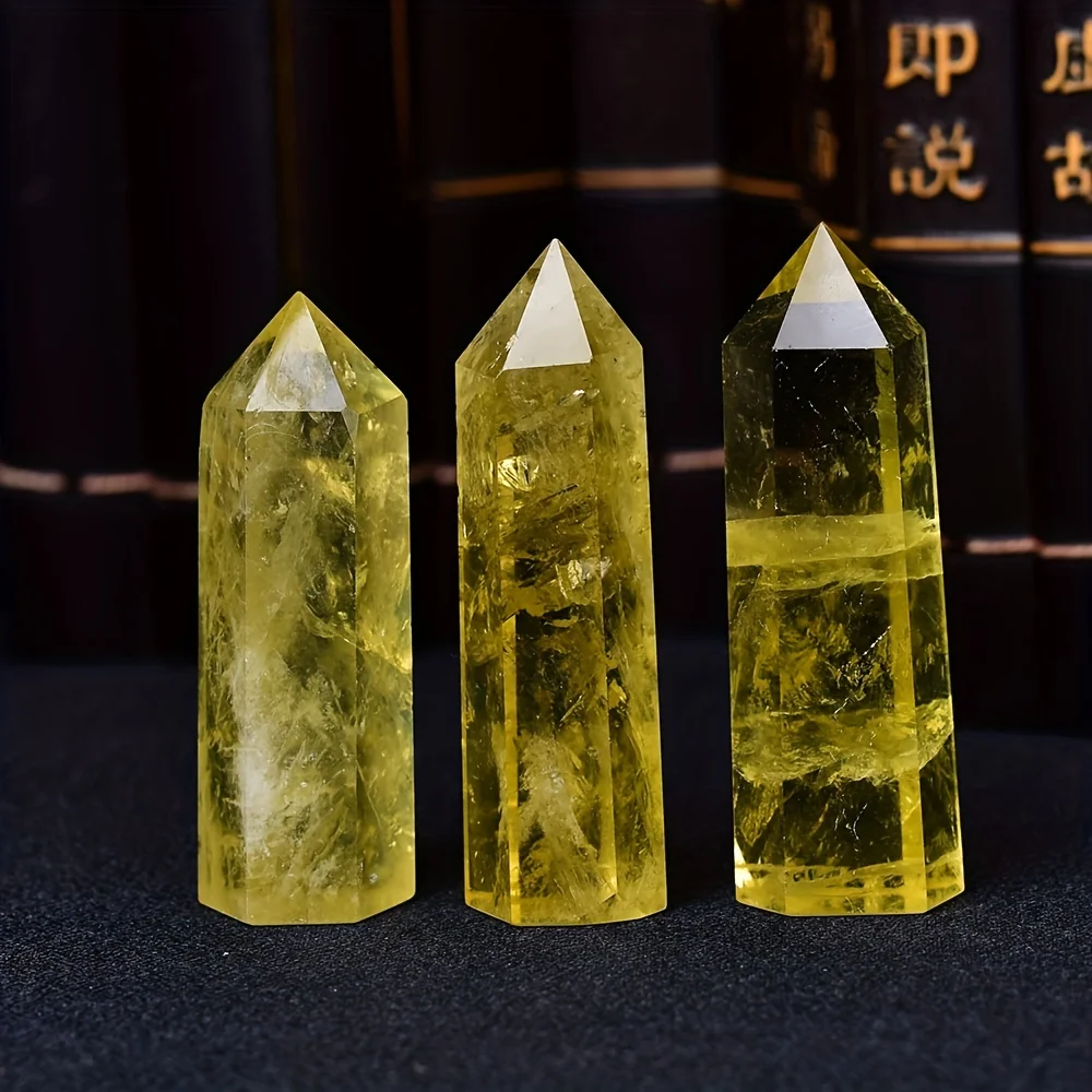 

1pc Citrine Crystal Obelisk, Yellow Quartz Point Tower, Home Office Decor, Great Choice for Halloween and Holiday Gift Giving