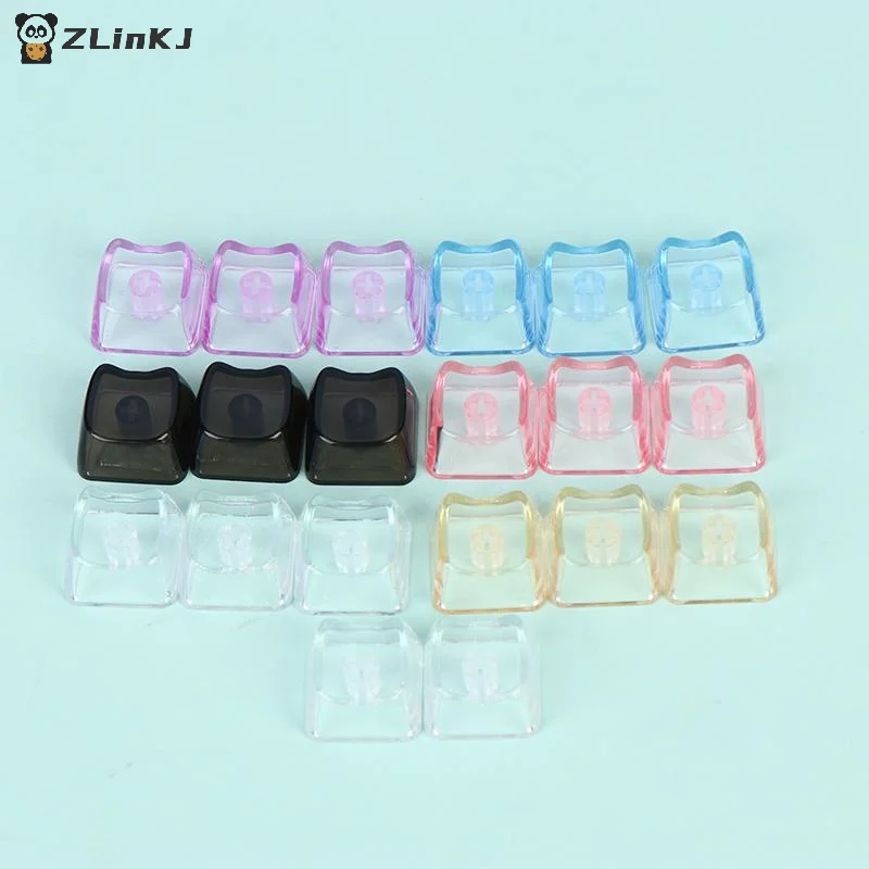 ▶10/20pcs Cute Cat Shaped Transparent Keycaps PBT 1U PC Blank Key Caps MAO Profile DIY No Engraved Keycap For MX Switch Keyboard view 4