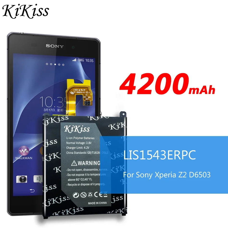 

KiKiss сотовый телефон LIS1543ERPC Сменные батареи для SONY Xperia Z2 L50w Sirius SO-03 D6503 D6502 мобильный аккумулятор + бесплатные инструменты