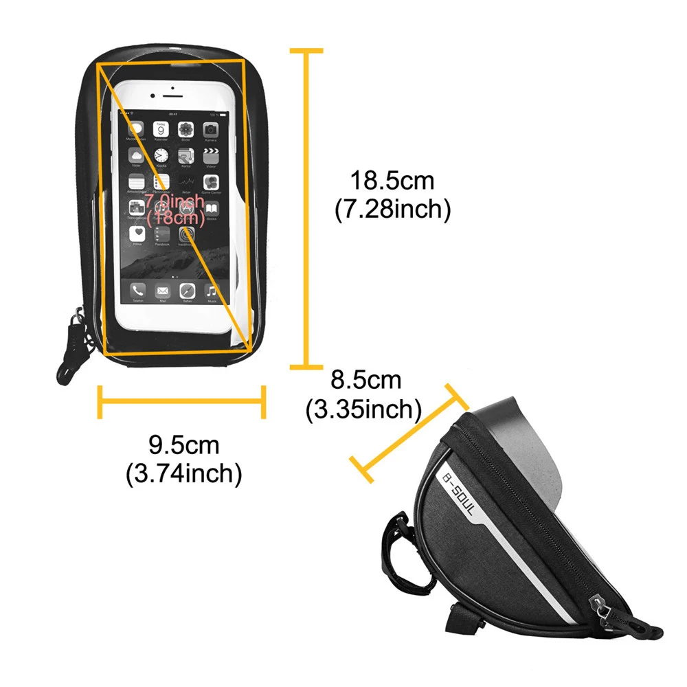 6.5 Inches Bicycle Bag Waterproof MTB Tube Handlebar Bag Case Bicycle Mobile Phone Front Bag Cycling Bike Accessories