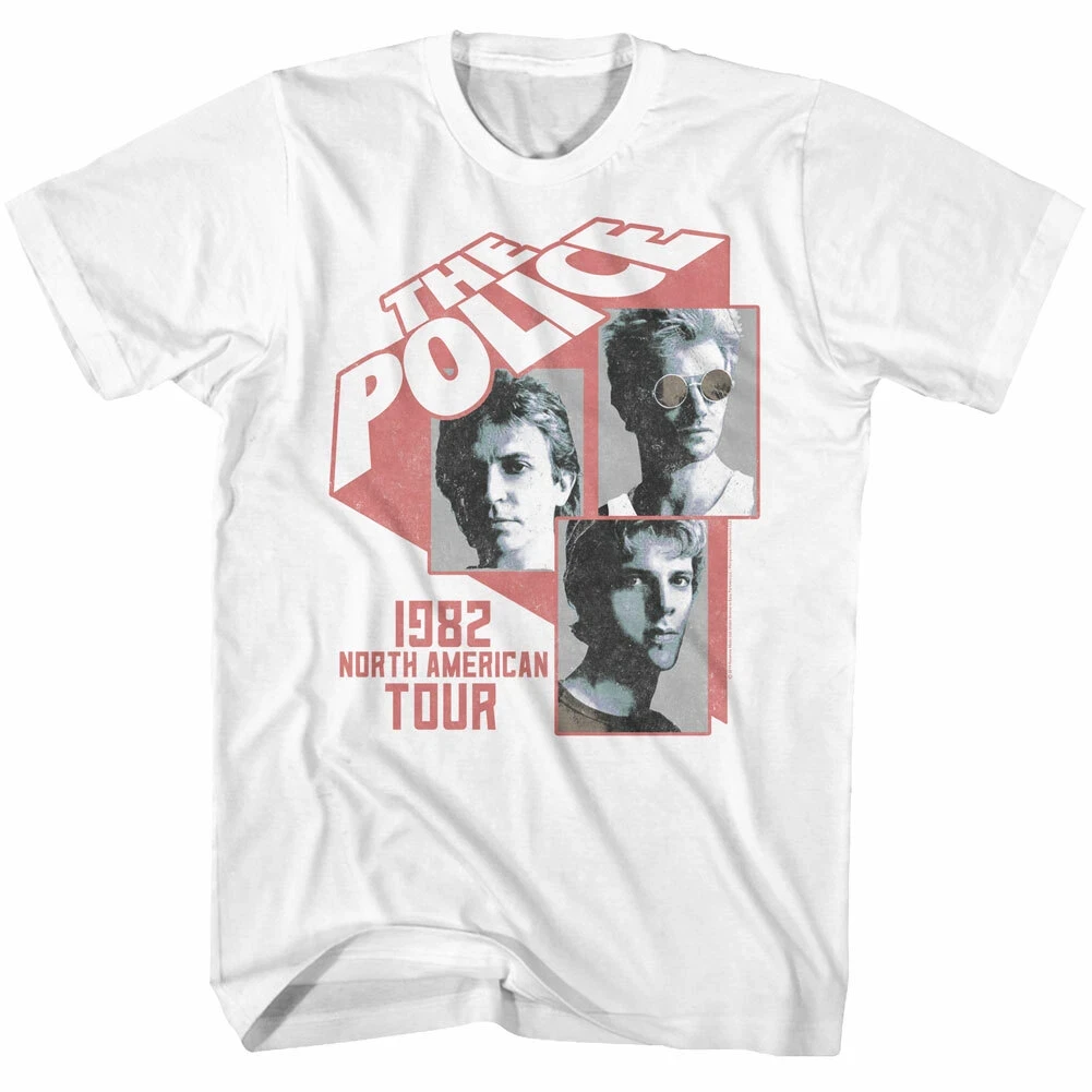 

The Police Brittish Rock Band 1982 Tour Men T Shirt Rock Music Merch American Band Singer T-shirt Men Street Short-sleeved Women