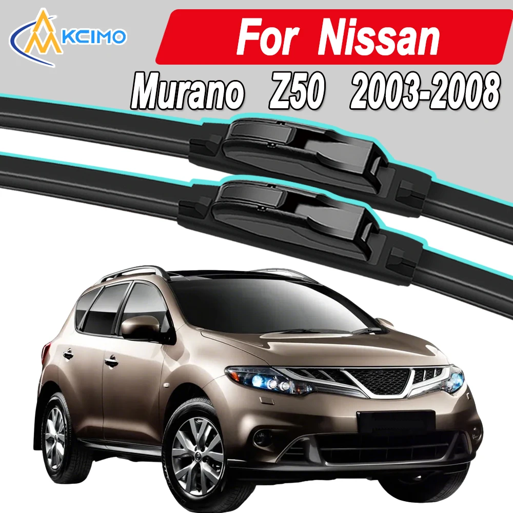 

Silicone Car Wiper Blades for Nissan Murano Z50 2003-2008- All Weather Silent Wiper Blades, Quick Release Clip