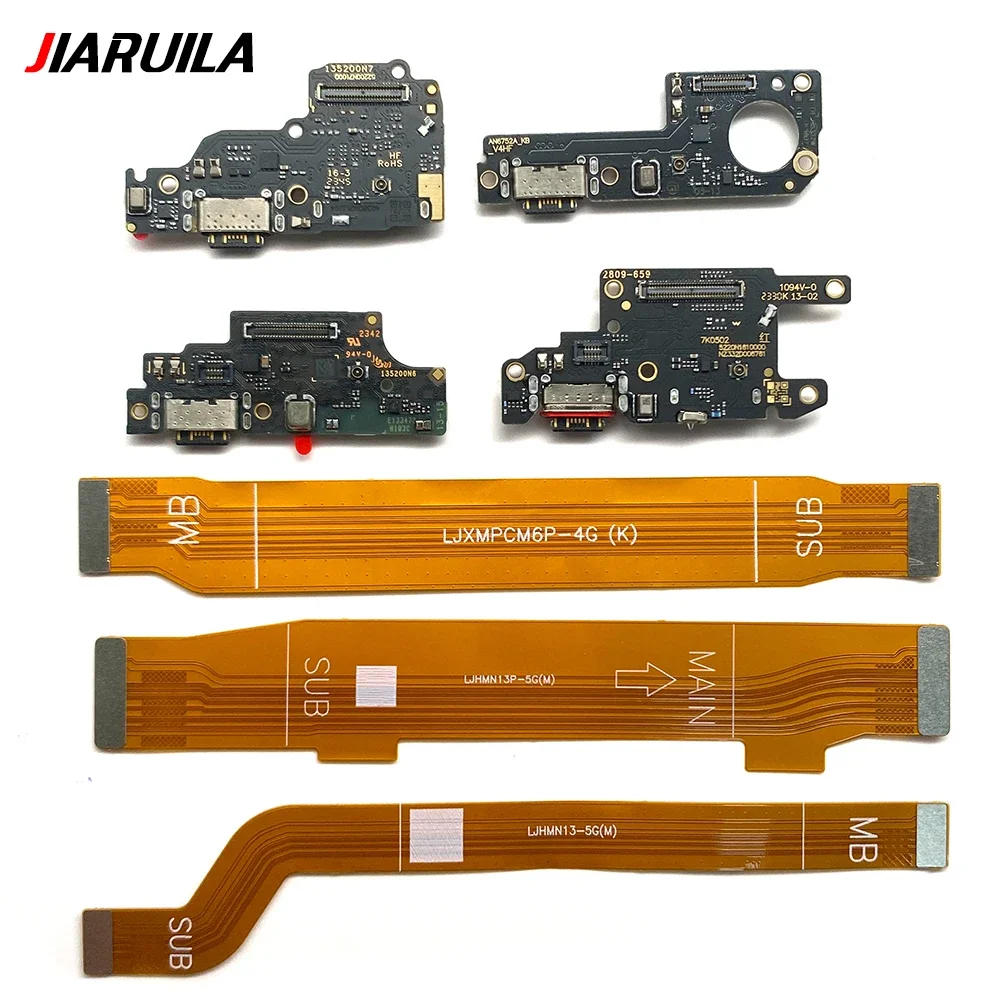 60Pcs， For Redmi Note 13 Pro Plus 4G 5G USB Charging Port Board Main FPC LCD Display Connect Mainboard Flex Cable Connector Part