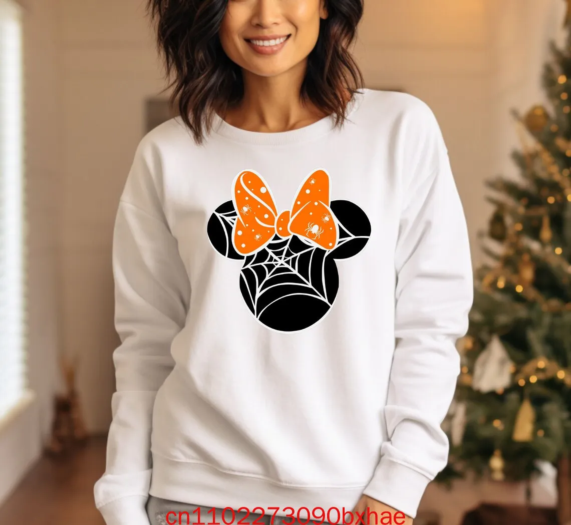 Bluza bawełniana w stylu retro z Myszką Miki i przyjaciółmi z napisem na Halloween, bluza z kapturem na imprezę Halloween z Myszką Miki, nie tak straszna.