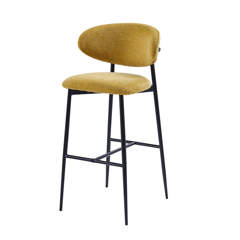 Taburete alto nórdico con respaldo para el hogar, Bar, recepción, Bar Simple moderno, silla de isla de cocina