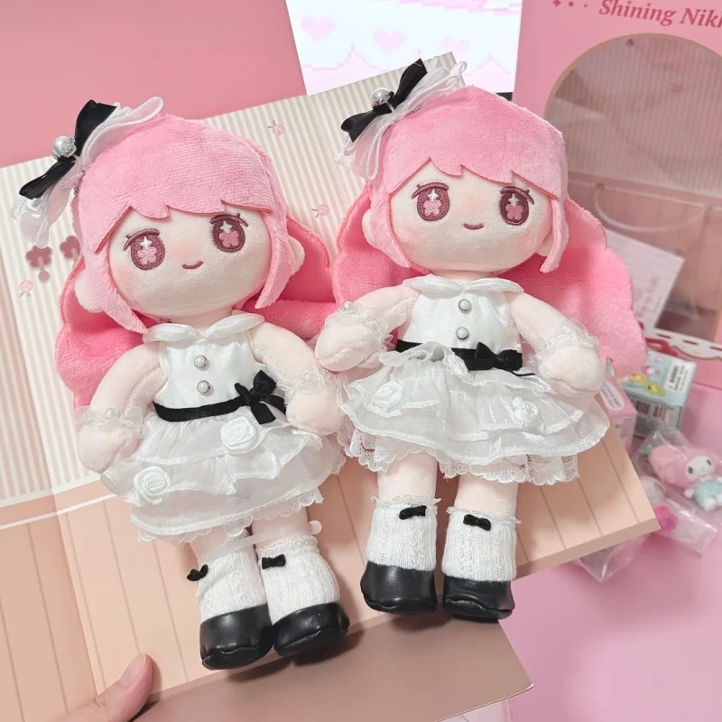 Genuine Shining Nikki Cream Satin Series Plush Toys Nikki Birthday Soft Stuffed Doll Set Figure Movable Hand Kawaii Toy Gift