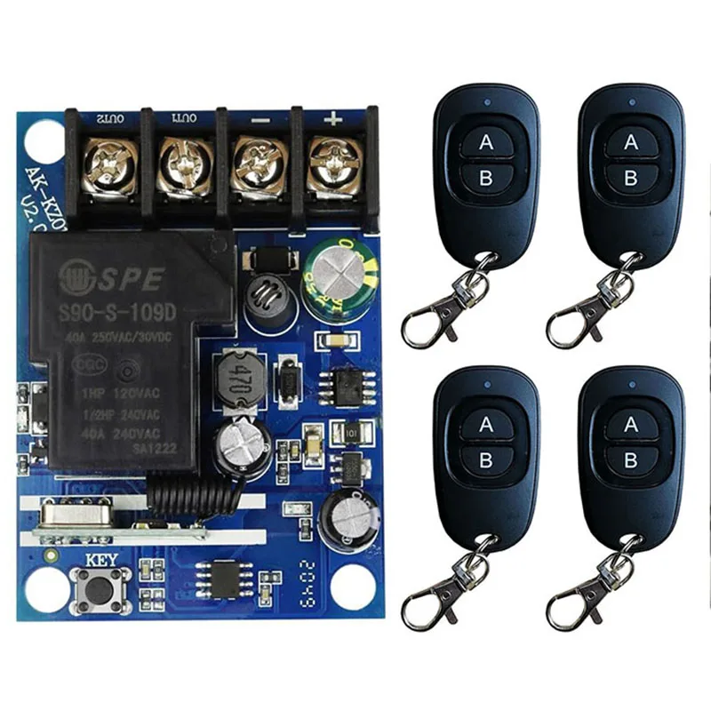 

Универсальный Беспроводной Выключатель с дистанционным управлением 433 МГц, 12 В постоянного тока, 24 В, 48 В, 30 А