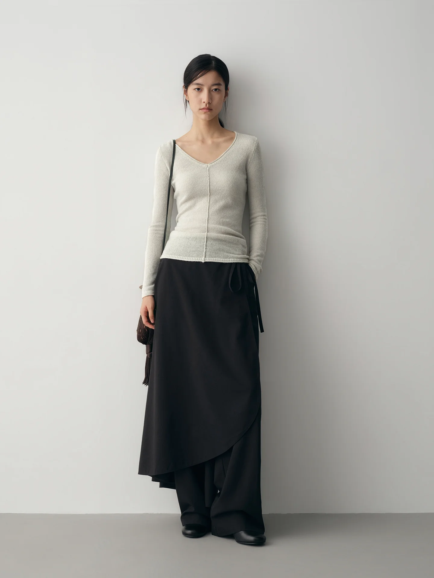 

Модная юбка-брюки с широкими штанинами, новинка весны, женская, двусторонняя, с асимметричным подолом, из смесового полиэстера