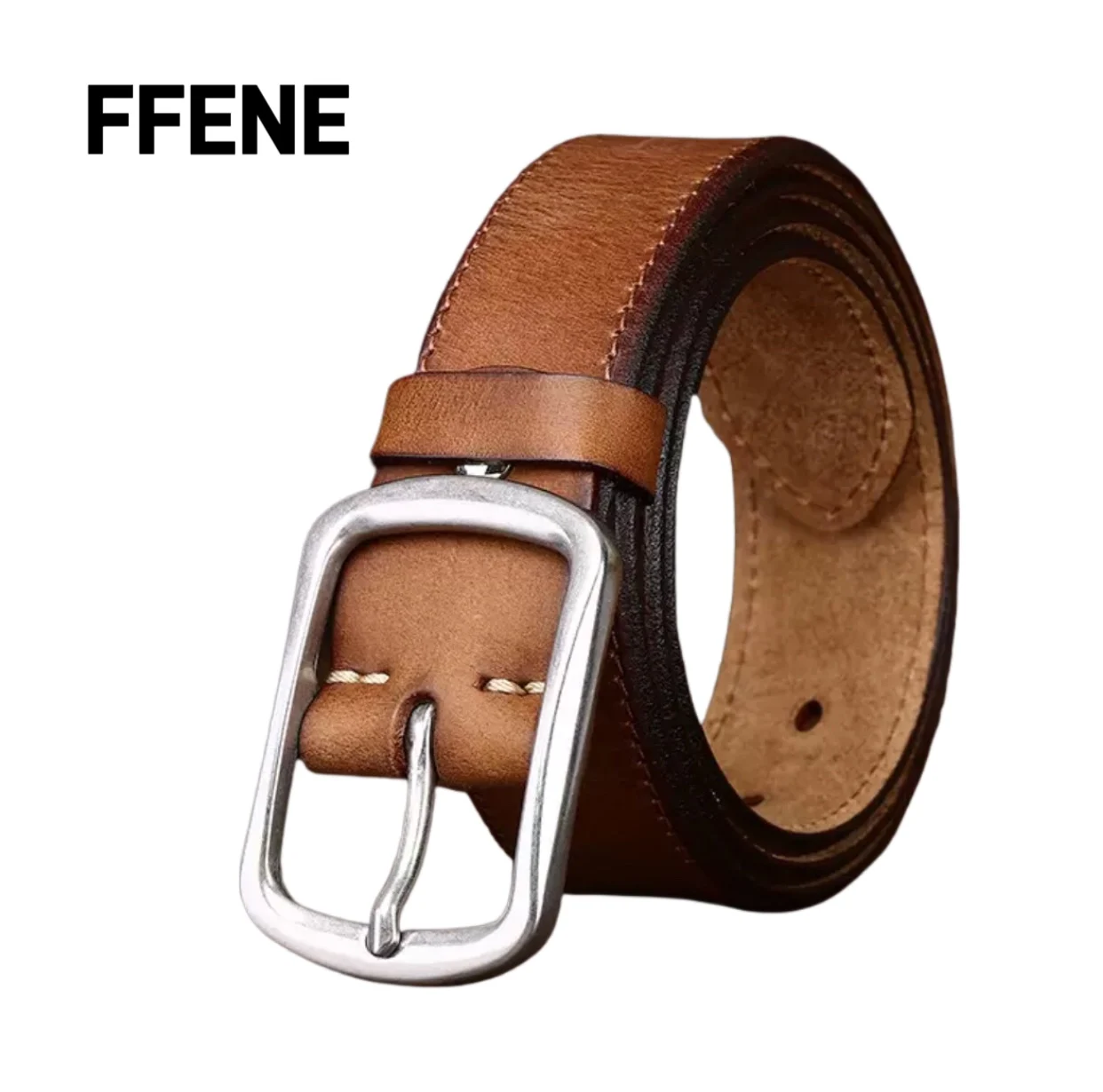 

Retro stainless steel buckle luxury genuine leather needle buckle top layer cowhide leather Lovers fashion casual jeans belt