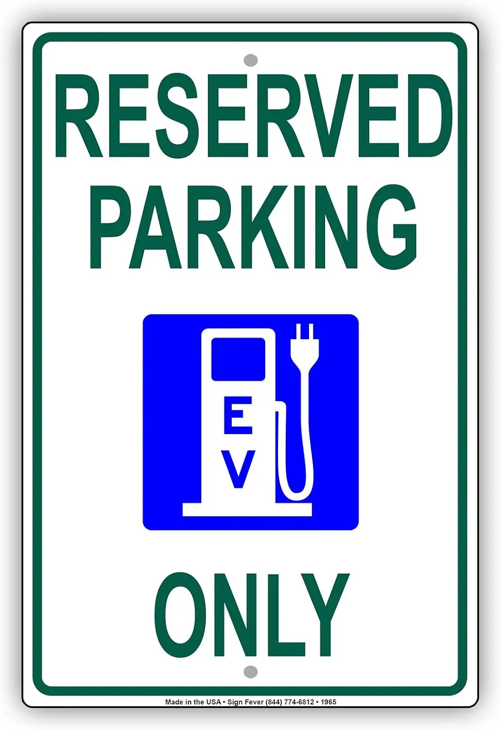 Reserved Parking EV Electrical Vehicle Only Charging Station Aluminum Metal Sign PlateTin Sign 8X12 Inches sign