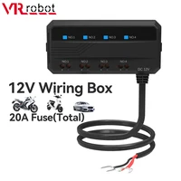 Caja de fusibles para motocicleta VR Robot, 12V, 20A, soporte Universal para bloque de fusibles automotrices, protección de 4 circuitos, indicador LED, fusible de batería