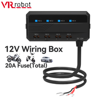VR Robot 12V Motorcycle Fuse Box 20A Universal Automotive Fuse Block Holder 4 Circuits Protection LED Indicator Battery Fuse
