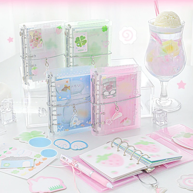 Mini Portable Twill Ioose leaf Notebook Three Fold Storage Notebook With A Fresh Style