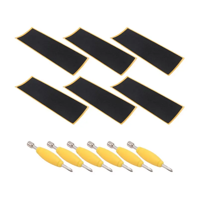 12 Pack Fingerboard Grip Tape Sticky Foam Sticker Replacement + Screwdriver Tool Nut Driver Replacement For Finger Skateboards