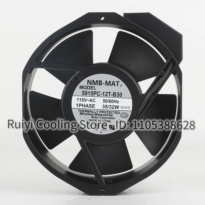 

Cooling fan pc case Original 17cm NMB 5915 PC-12T-B30 AC115V 35W 172*150*38mm aluminum frame equipment fan