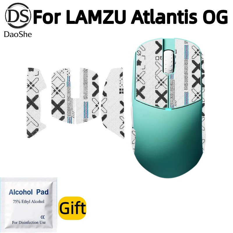 Mouse Grip Tape For LAMZU Atlantis OG, Anti-Slip Sweat Resistant Gaming Mouse Sticker, Pre-Cut Skin with Mouse Feet Skates