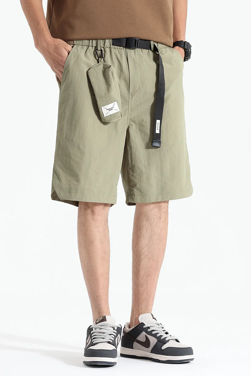 여름 새로운 유행 솔리드 컬러 남자 반바지 야외 스포츠 해변 3 차원 분리형 여행 포켓 탄성 캐주얼 L