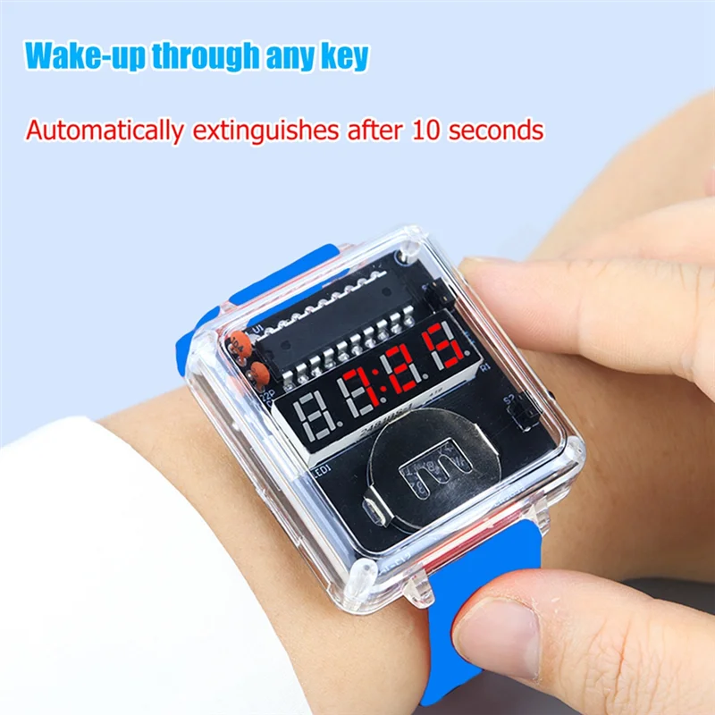 【B55AQ】Per principianti elettronici Kit orologio fai-da-te con display a LED a 4 cifre Micro controller Kit di pratica di saldatura per studenti scolastici