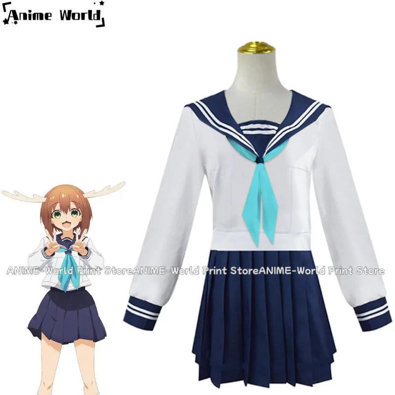 

《Custom Size》Shikanoko Noko Cosplay Costume Anime Costume Wig Koshi Torako Uniform Girls Sailor Suit Top Skirt Daily Outfit