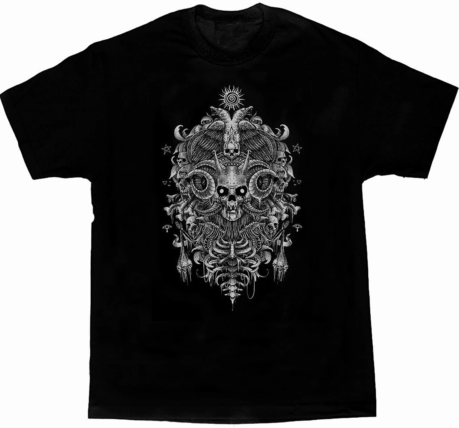 

Cool Design Shaman's Skull T-Shirt. Summer Cotton Short Sleeve O-Neck Mens T Shirt New S-3XL