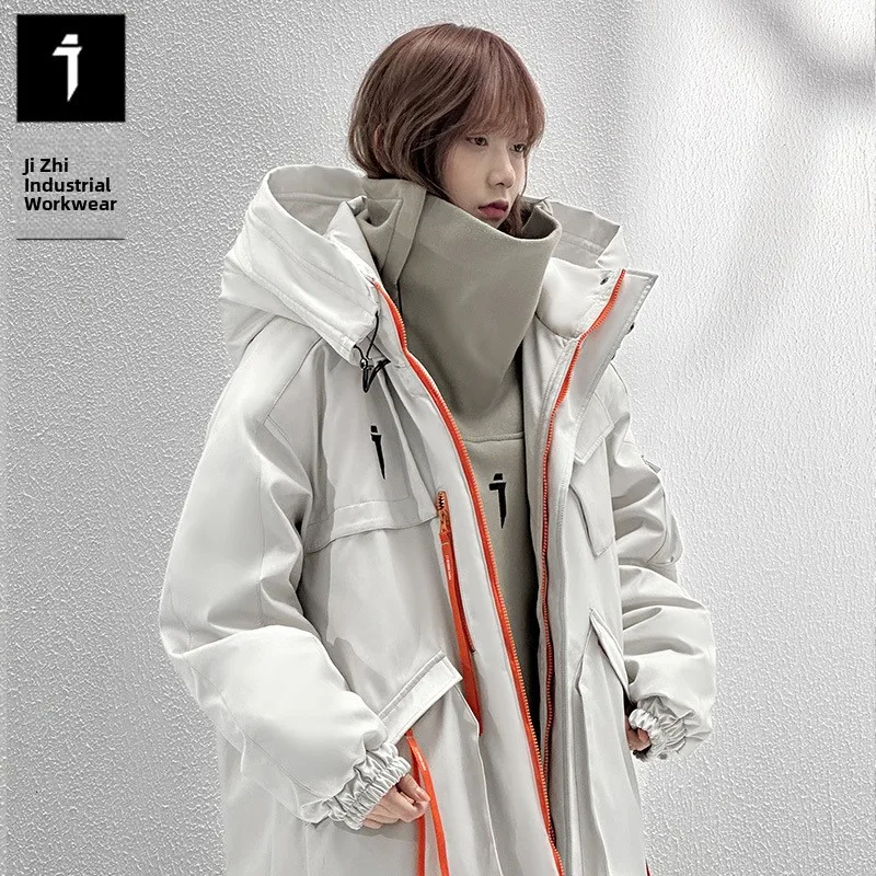 

Утепленная хлопковая куртка с капюшоном для мужчин и женщин, повседневная, с множеством карманов, утяжеленная зимняя куртка от Jiye Heavy In