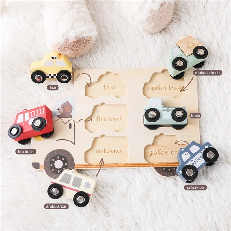 

A87icar Kids Montessori 3D Wood Puzzle Matching Toy Early Learning Educational Hand Eye Coordination Toy Children Gift