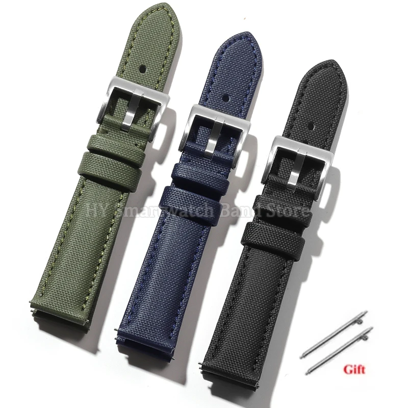 20 مللي متر 22 مللي متر Sailcloth حزام ساعة نيلون ل Seiko لهواوي GT4/3/2 الإفراج السريع سوار مقاوم للماء للطي مشبك المعصم الفرقة