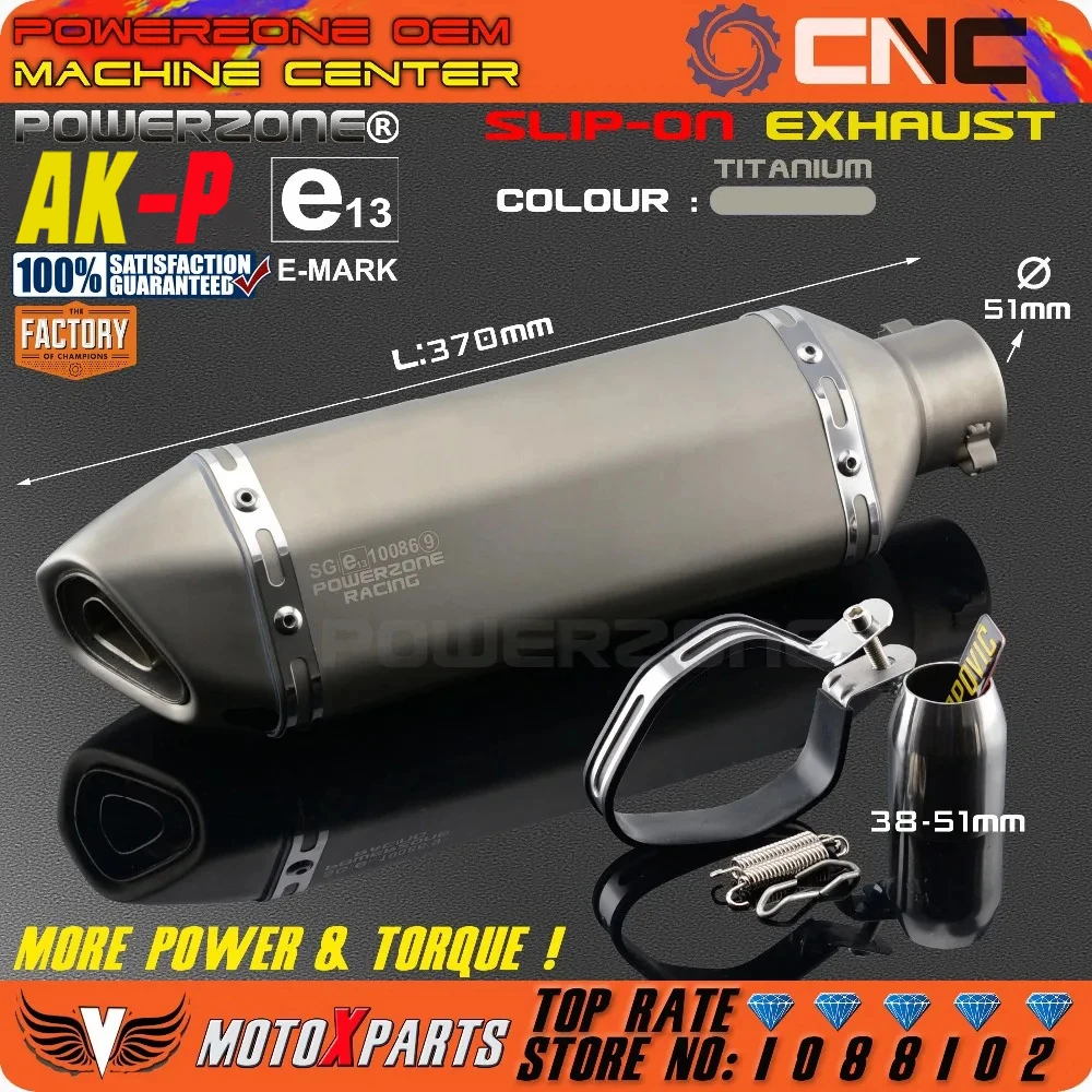 

Modified Motorcycle E-Mark AK-P511 Exhaust Pipe Universal Muffler For CB CRB YZF TTR KTM EXC R6 ZX-6R ZX-10R GSXR Scooter ATV