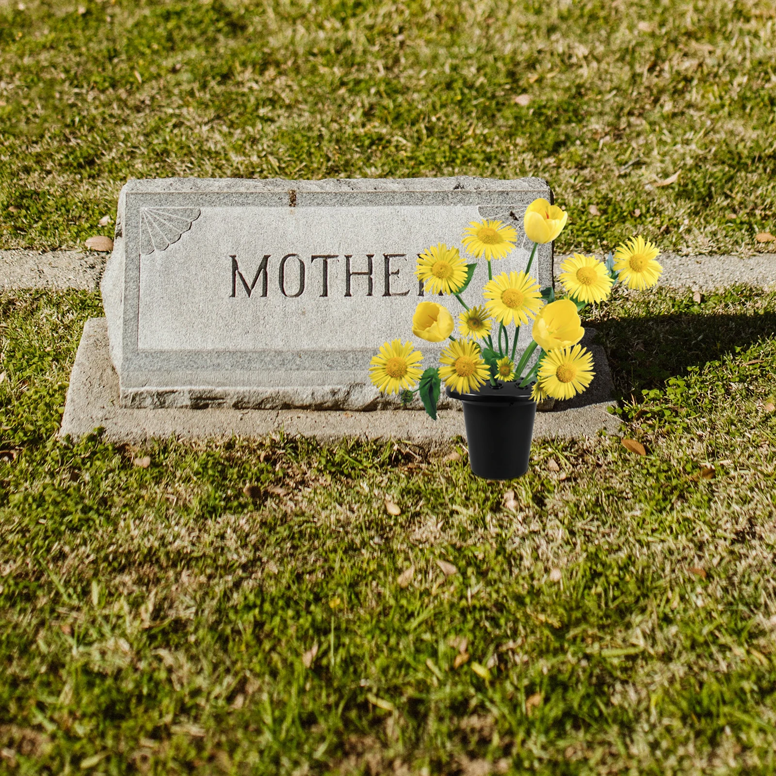 

8Pcs Flowerpot Cemetery Grave Decoration Plastic Planter Simulated Flower Holder Garden Grave Supplies