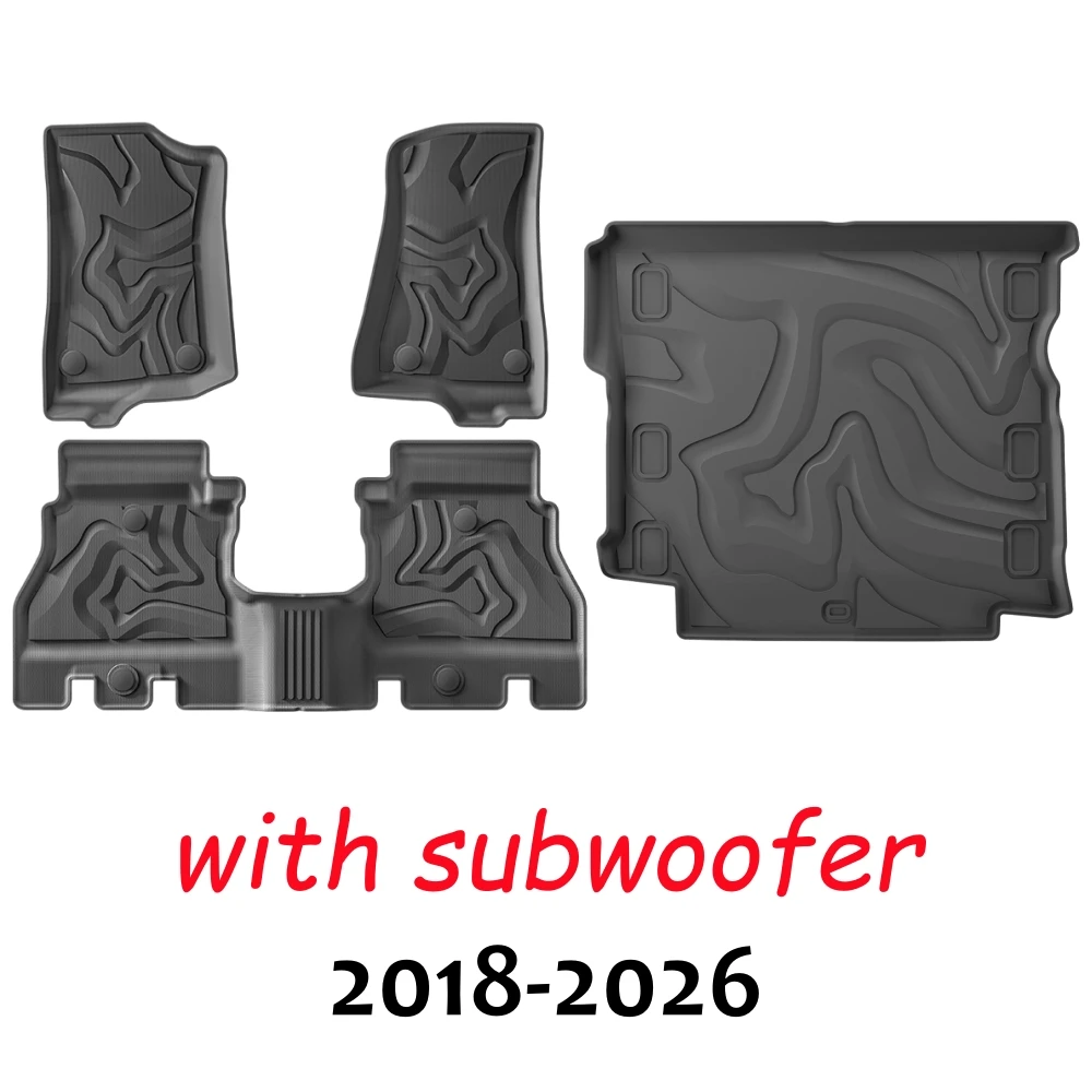 2018-2026 Für Jeep Wrangler JL & 4XE 4-Türer TPE-Fußmatten Kofferraumauskleidung Wasserdicht Rutschfest Allwetterschutz Rückenlehnenmatte – Detail 9
