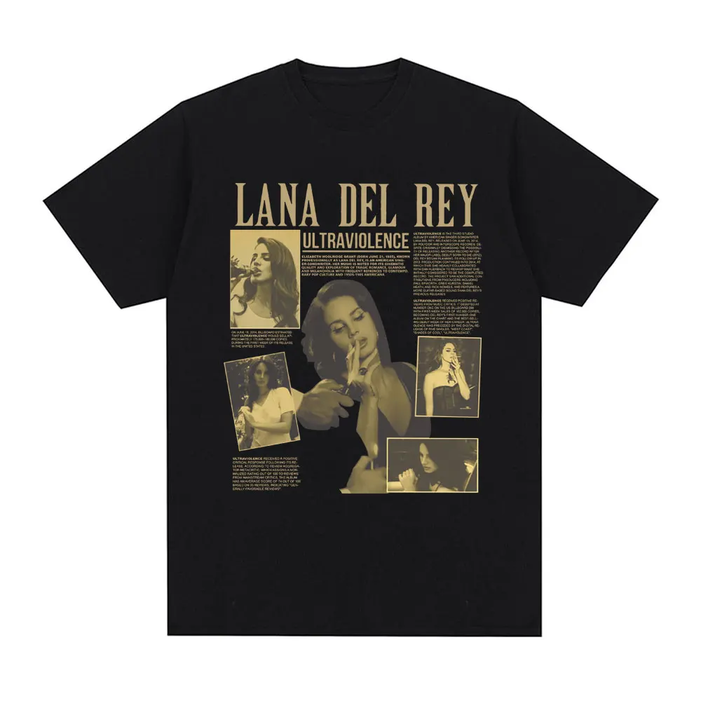 Vintage Lana Del Rey T Shirt Ultraviolence Music Album T-shirt Men Women Fashion Harajuku Oversized T-shirts Hip Hop Streetwear