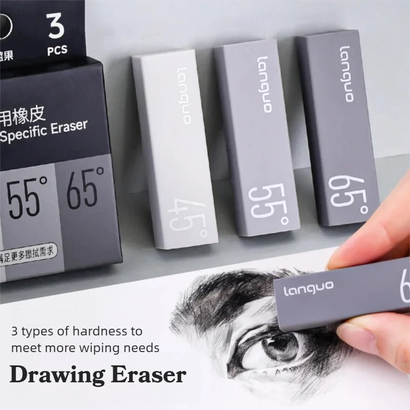 3 Types of Hardness Painting Specific Eraser for Student Daily Writing Erasers,Artist Drawing Sketch Erasers Stationery Supplies