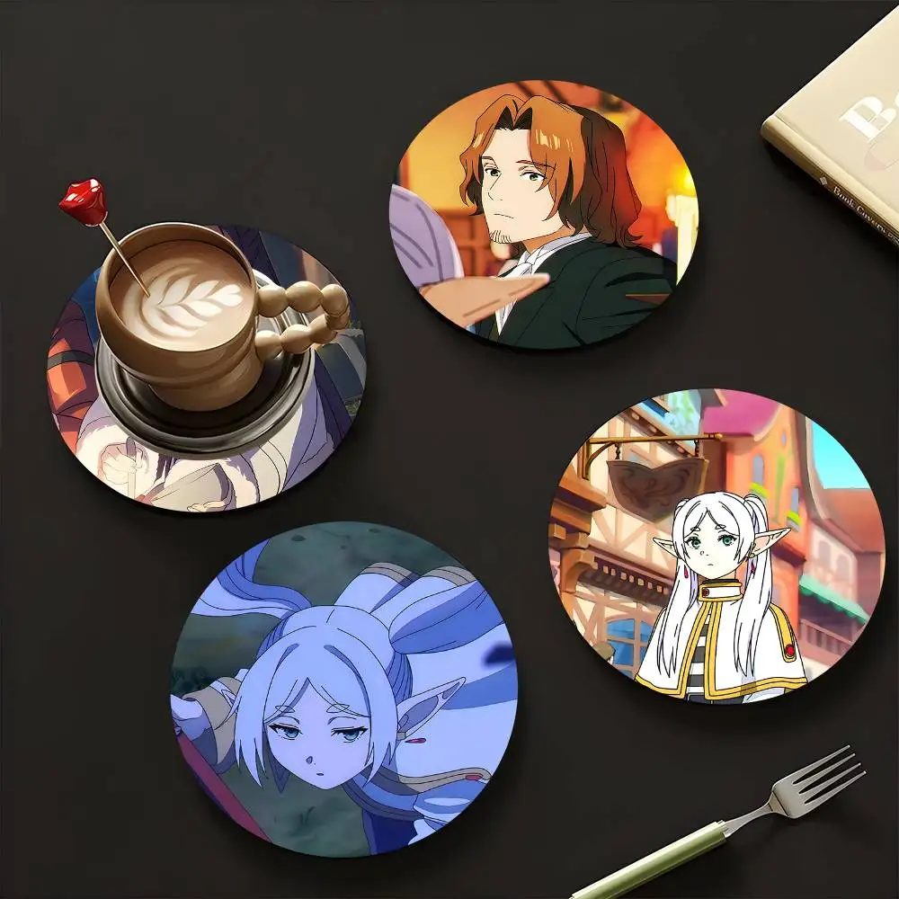 1pc F-rieren Beyond Journey's End Wooden Coaster Colour Printing Cup Mat Home Desk Decoration Gifts