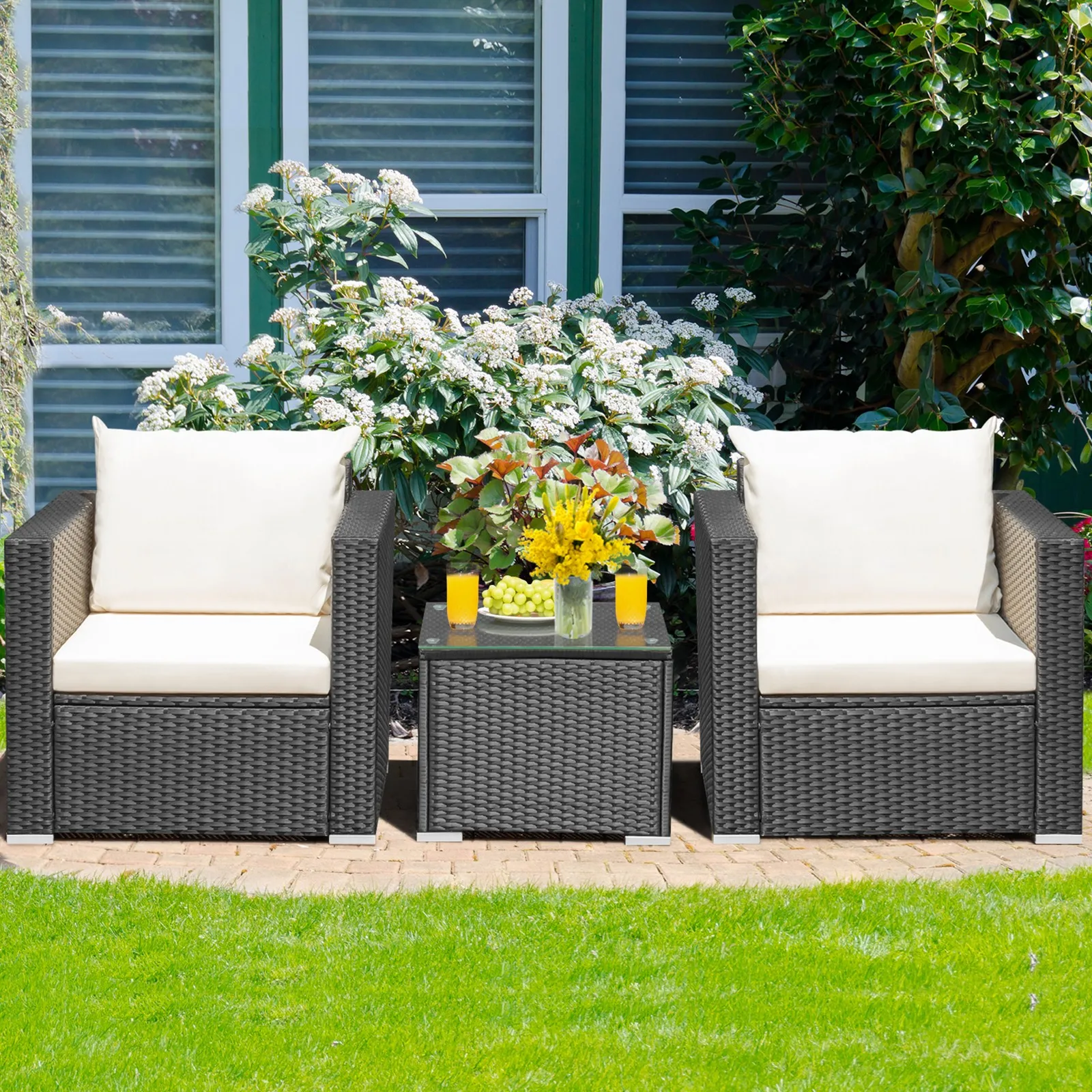 3PCS Rattan Patio C…